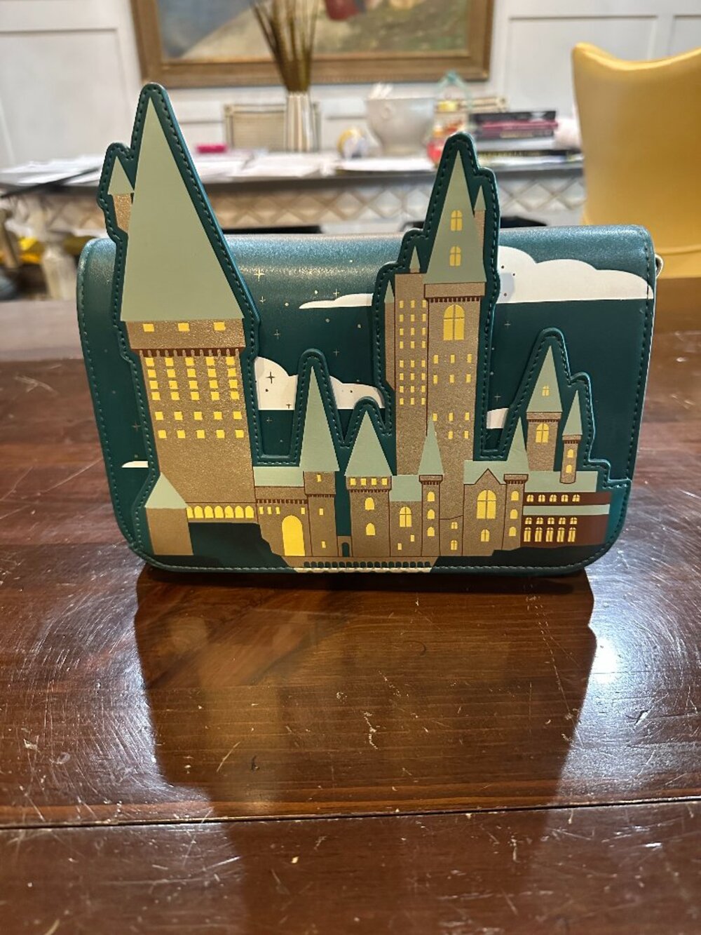 Loungefly Harry Potter Golden Hogwarts Crossbody Bag NWT w/ Pouch